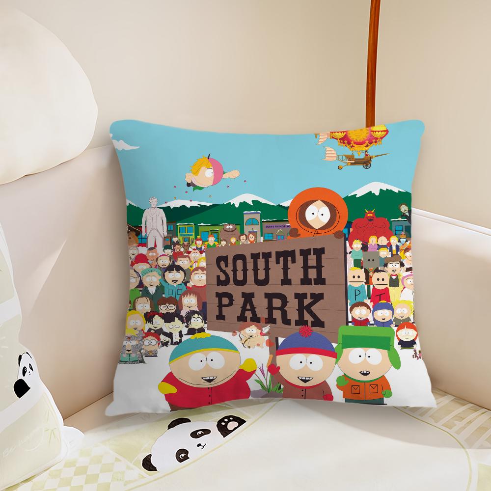 Cartoon S-South P-Park Cute Funny Cushion Cover Living Room Headboard Office Cushion Bedroom Cushion Sofa Nap Time Pillow Case