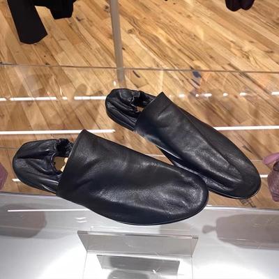 Sheepskin Version~ Soft Leather Soft Sole One-pedal Lazy Single Shoes Women's Flat Bottom Black Retro Leather Loafer Beanie Women's Shoes