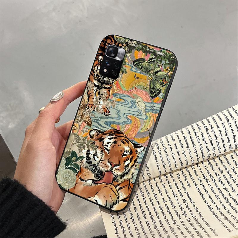 

Japanese tiger Art Funda Phone Case For Xiaomi Redmi note 14 Pro 14 13 12 11 10 Pro 14S 12S 11S Redmi 14C 13C 10 Redmi Note 12 4G