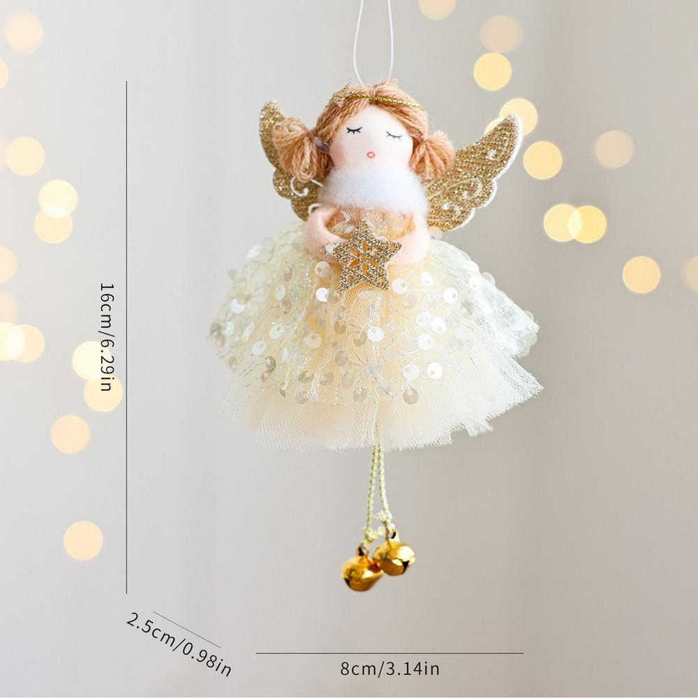 Angel Ornaments With Bells Cute Angel Doll Christmas Tree Ornaments Pendant For Holiday Door Party Celebration Navidad 2025