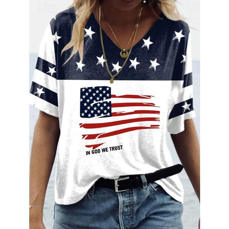 Fashionable Women's V-neck Casual Short Sleeved T-shirt,Rretro Sports Style Casual Sportswear