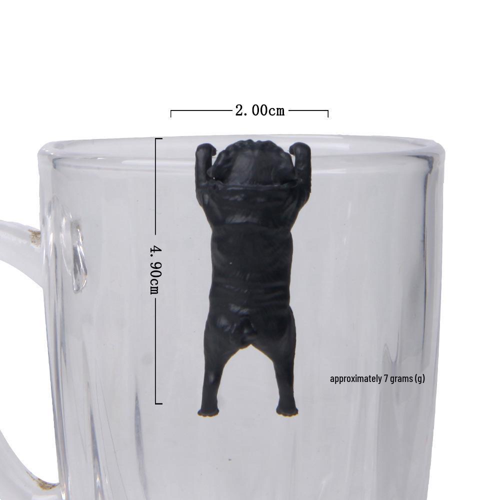 Korean Style Warm Color Pug Life Algae Ball Cup Figurine for Gardening and Landscaping