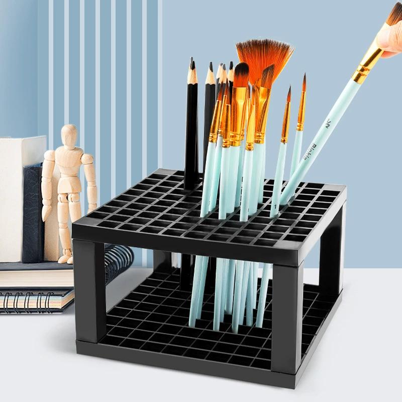 Plastic Pen Holder, Detachable 96 Hole Paint Brush Holder, Portable Pen Holder, Paint Brush Storage Box, Stationery