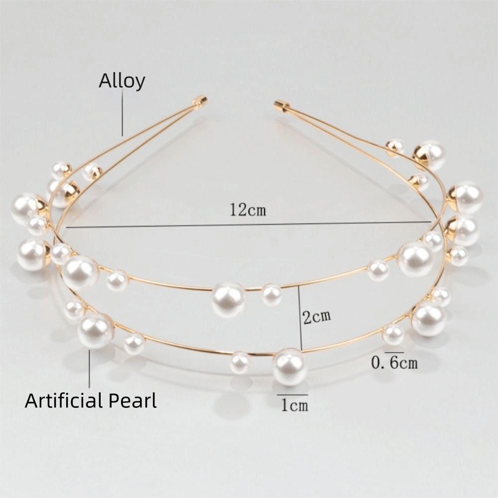 Natural Pearl Pearl Hair Band Double Layered Pearl Headband Versatile Bridal Hair Crown  For Girls