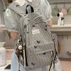 Schoolbag small fresh striped backpack women's 1011 new trendy simple casual light large capacity student class bag