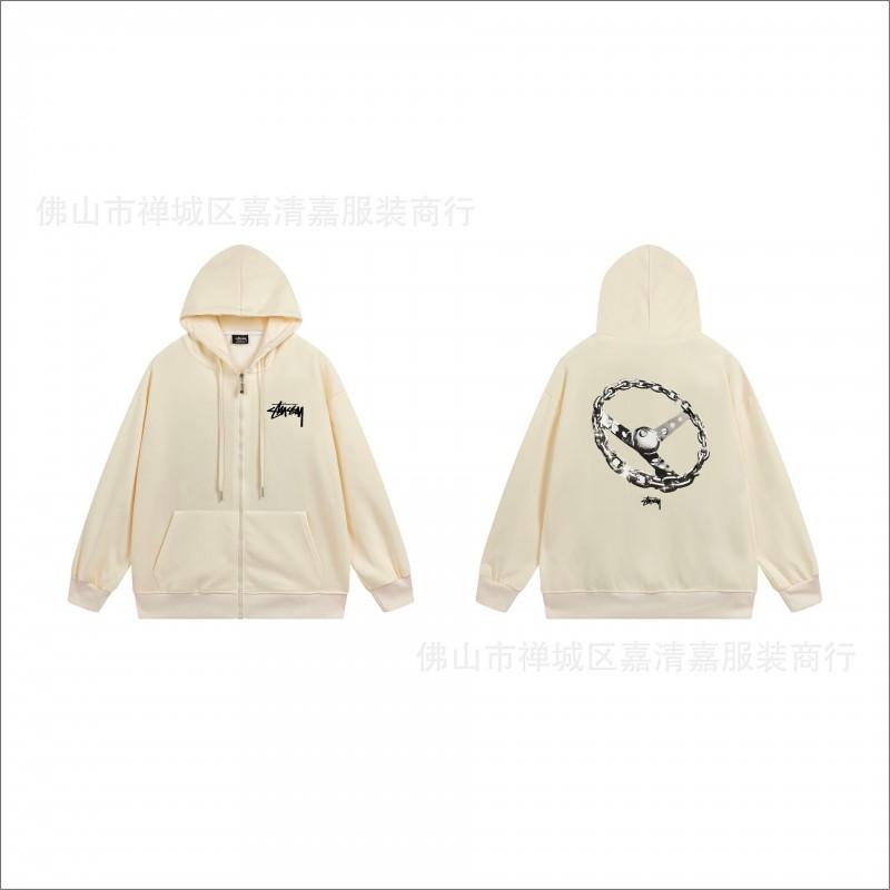 Unisex mikina s kapucí na zip s potiskem Bavlněný svetr Lehká podzimní zimní neformální svrchní oblečení