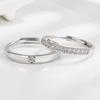 Romantic Rhinestone Couple Rings - Classic Open Rings for Men and Women, Perfect for Proposals and Lasting Love