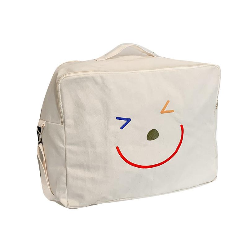 

Adorable Korean Style Children s Smile Face Canvas Bag For Boys And Girls With Large Capacity