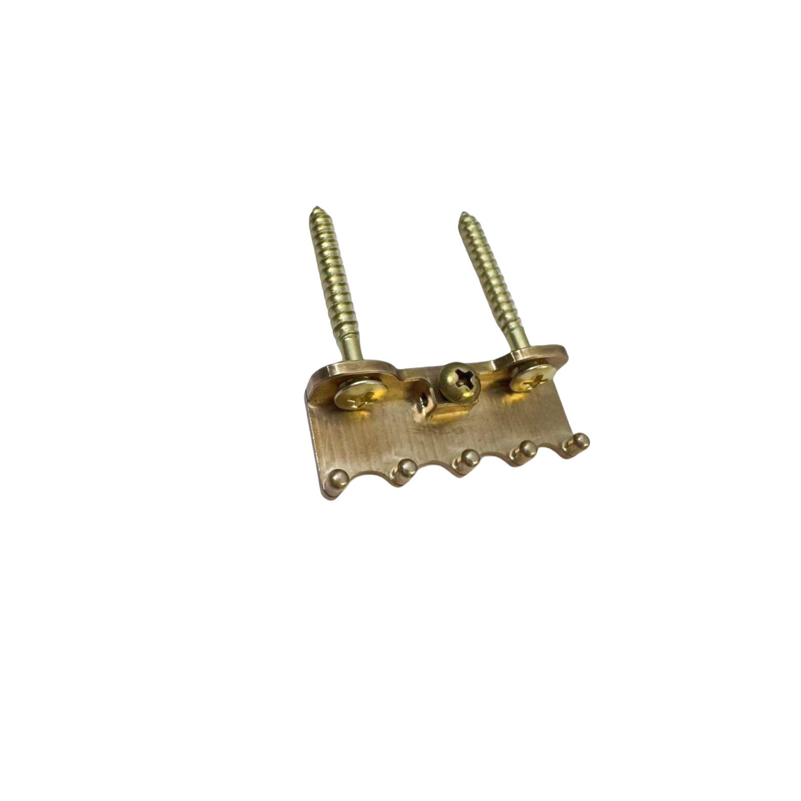 49.5x19mm Brass Electric Guitar Tremolo System with Bridge, Pull Plate, Pure Copper Hook, and Single/Double Tremolo Springs. ABS