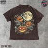 Vintage Jack O Lantern Moon Graphic Tee, Spooky Halloween Pumpkin Shirt