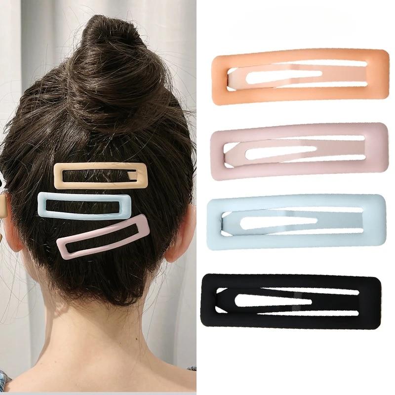 2pcs Matte Frosted BB Hair Clips for Grirls Womens Hairgrips Hair Barrette Hairpin Hairdressing Stying Accessories Metal