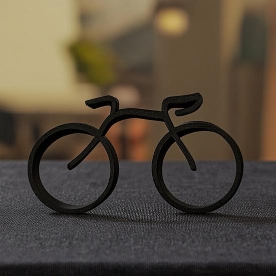 2 Stück 3D-gedruckte abstrakte Fahrradfigur Minimalistische moderne Fahrradstatue Skulptur Heim-Büro Bücherregal Schreibtischdekoration