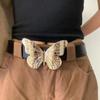 Y2k PU Leather Belt Zinc Zinc Alloy Jeans Waistband Personality Butterfly Belt  Daily