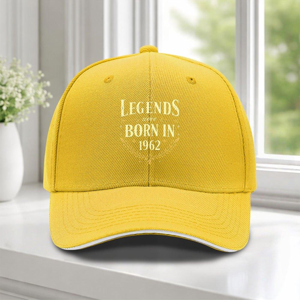 1962 Legendary Birth Sandwich Baseball Cap Adjustable Duckbill Hat For Weddings Parties Festivals Cycling Photography