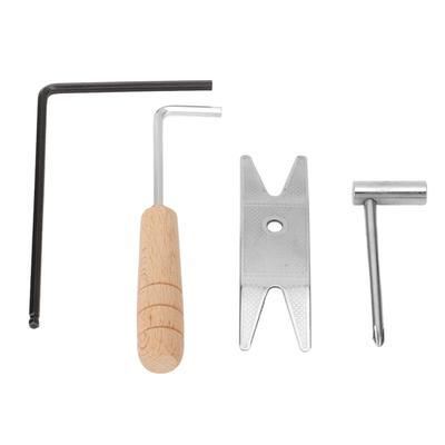 4-teiliges Gitarrenreparaturwerkzeug-Set Holzgriff Sechskant-Gitarrenschlüssel Knopf Steckschlüssel Hohe Härte