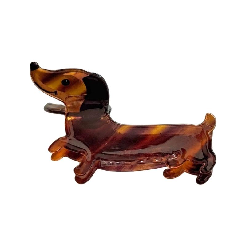 Cartoon Dog Shape Hair Claw Clip For Girls Women Secure Grip NonSlip Acrylic Barrettes For Daily Use Gifting Accessory