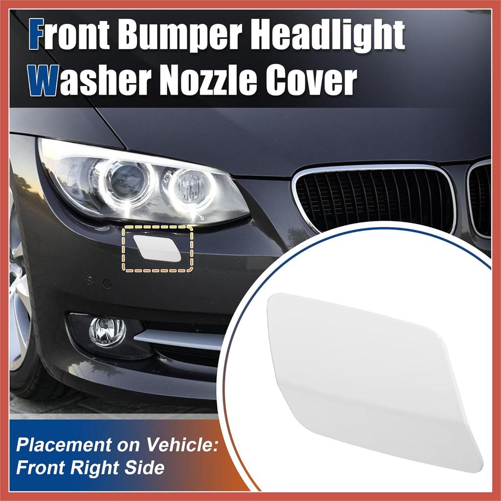 ACROPIX Right Passenger Side Front Bumper Headlight Washer Nozzle Cover Cap No.61677253394 for BMW E92 E93 328i 335I 335IS Coupe Convertible