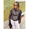 Winter Women's Retro Street Style Faux Leather Jacket Lychee Pattern European American Style Hot Sale In Stock