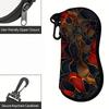 2D-Abstract Red and Black Mosaic Pattern Glasses Case, Zipper Sunglasses Case, Protective Eyewear Holder, Portable Travel Accessory for Women Men