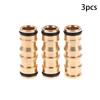 1/2/3Pcs 2 Way Garden Brass Hose Connector Joiner Coupler Watering Water Pipe Tap Male Water Pipe Repair Extension Joints