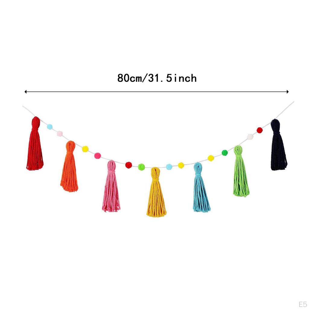 Girlanda z frędzlami w stylu boho Baner dekoracyjny Rekwizyty do zdjęć 31,5 cala Ozdoba do zawieszenia na ścianie dla