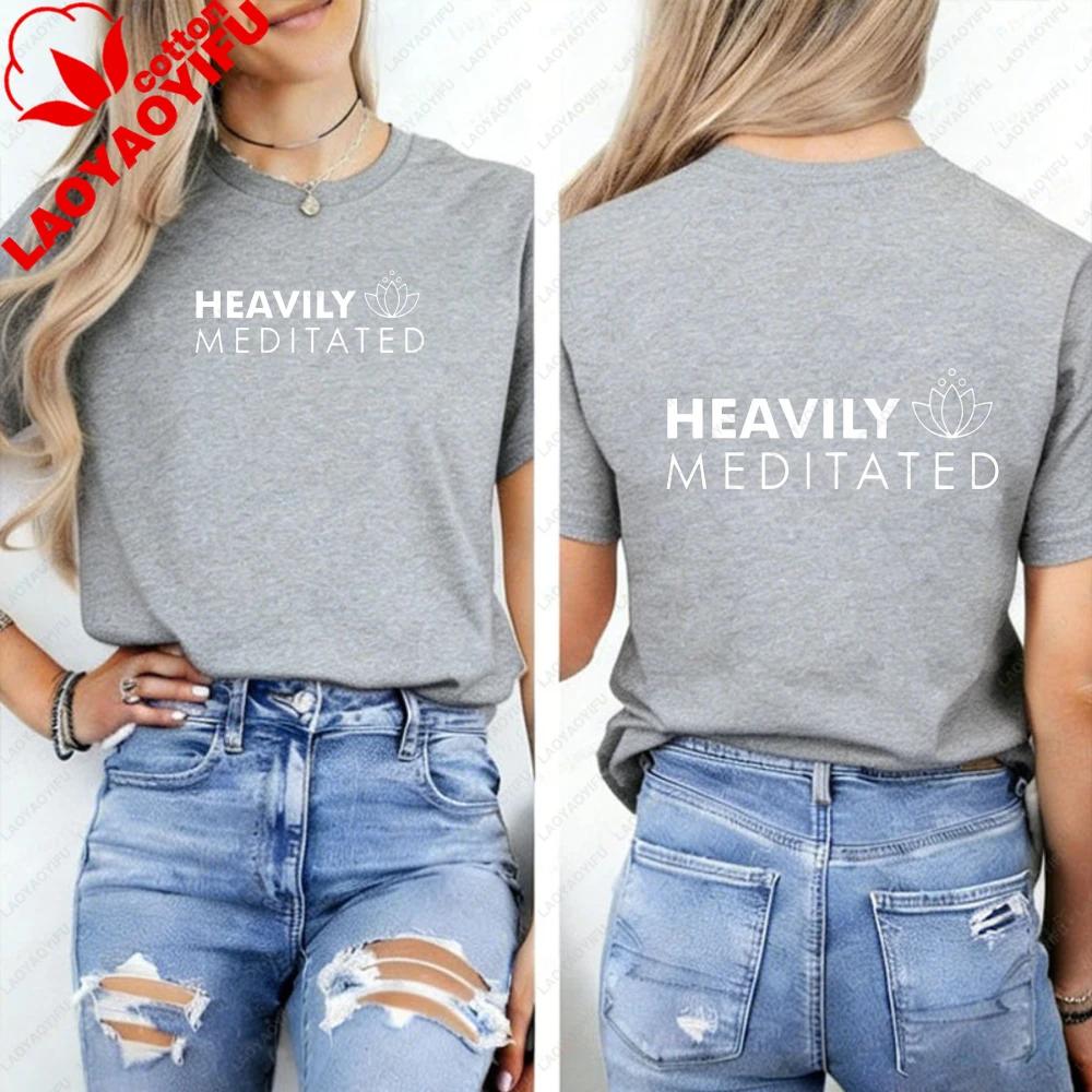 Meditation Yoga Yogi Lotus Lotus Flower Tshirt Heavily Meditated Namaste Yogi Wounisex Shirt Oversized T Shirt Vintage Clothes Tops