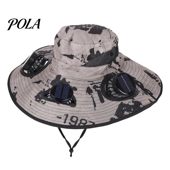 Adjustable Solar Fan Cap Sun Hat with Detachable Design, Three Fans UPF 50+ Bucket Battery Backup Hat, Fit Outdoor Cooling Type-C Charging, Power With
