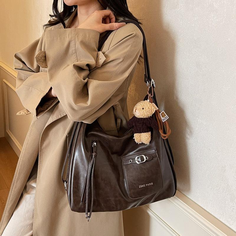 Retro Commuter Tote Bag Women's Large Capacity 2025 New Autumn and Winter Casual Shoulder Messenger Bag Multi-functional Backpack