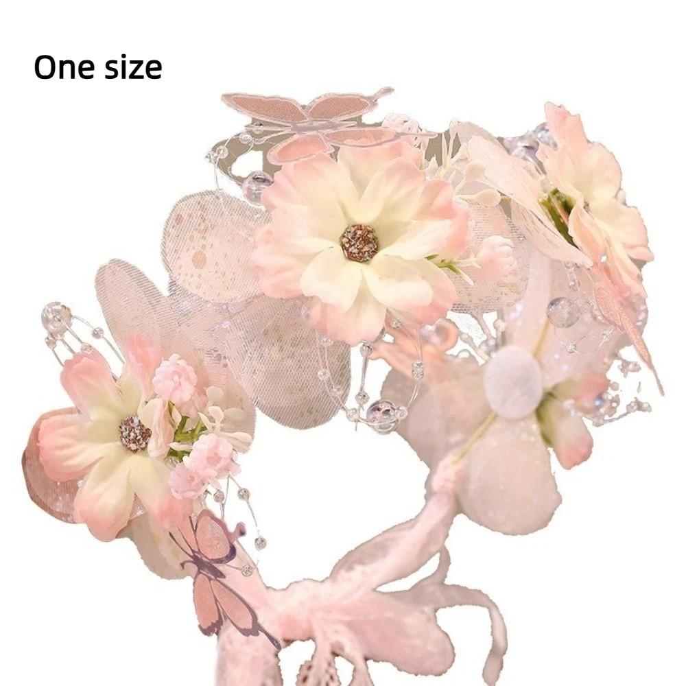 Lace Bow Flower Butterfly Headband Rhinestone Decor Lolita Headband Elegant Pearl Headband Kids