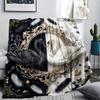 1Pc Black&White Swan Print Flannel Blanket, High quality Comfortable for All Seasons, Home Decor, Warmth and Comfort, Perfect for Christmas Gifts W33