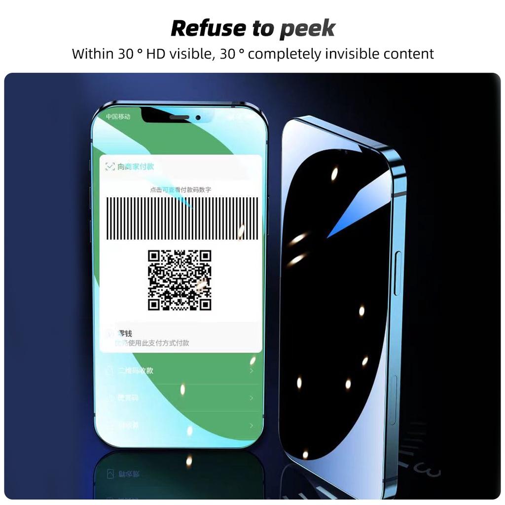 Fonken Privacy Screen Protector for iPhone 15Plus/15/15 Pro/15 Pro Max 30 Degree Anti-peep Tempered Glass Film