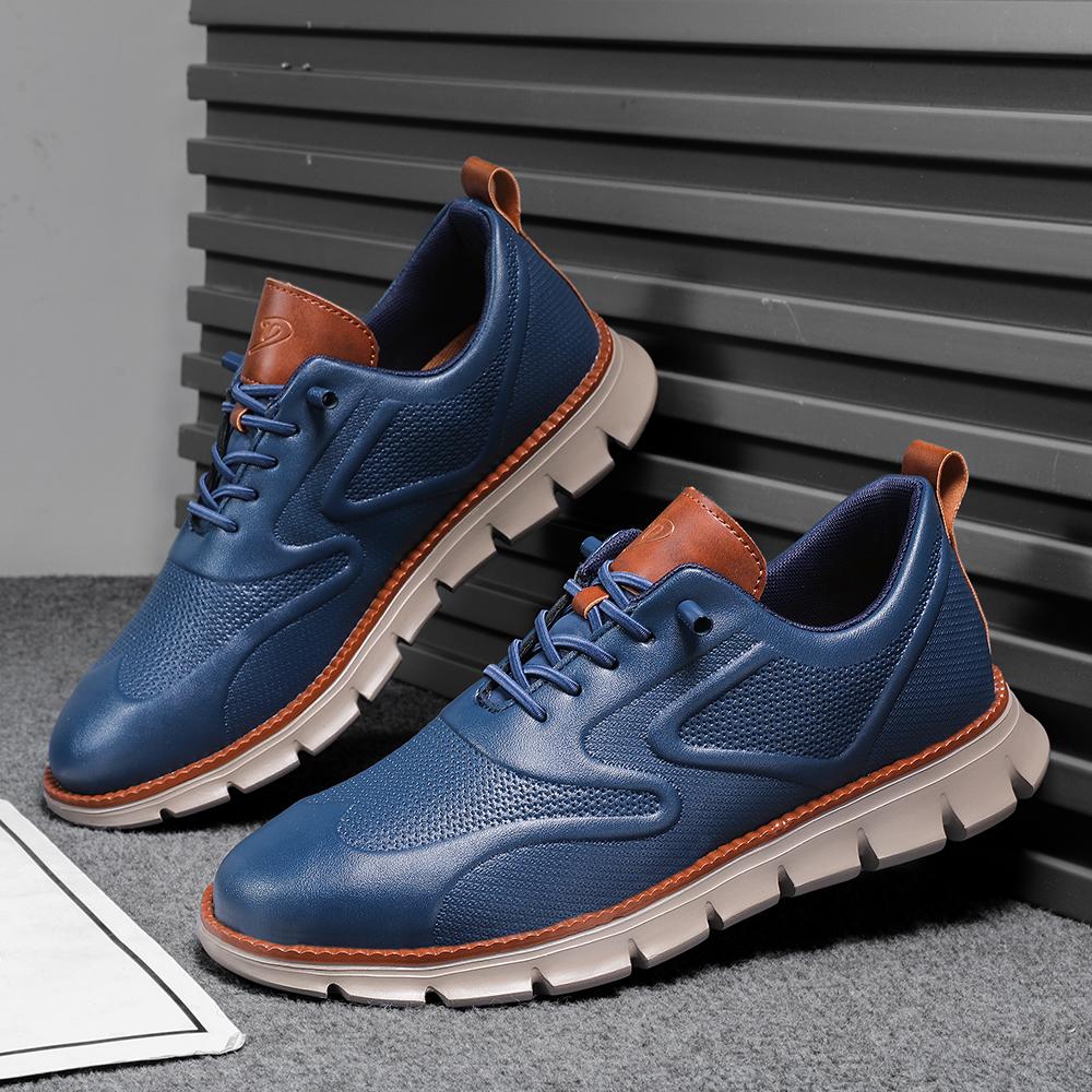 Men`s Premium Leather Oxford Sneakers Casual