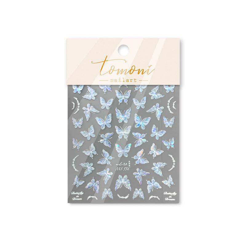 Tomoni Shell Light Lost Collaboration Japanese Retro Nail Butterfly Stickers (MS555)