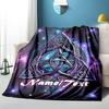 1PC Custom Name Celtic Triquetra Space outdooor Flannel blankets Throw Blanket All-Season Throw Gift Bedspread for Couch, Bed, Camping Holiday Birthda