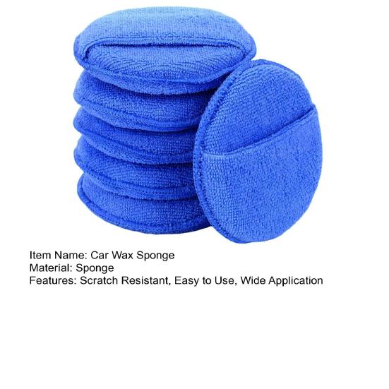 6 szt. 5-calowy zestaw gąbek do wosku samochodowego Odporne na zarysowania pady aplikacyjne Łatwe do chwytania Doskonała chłonność Pady polerskie do pielęgnacji samochodu