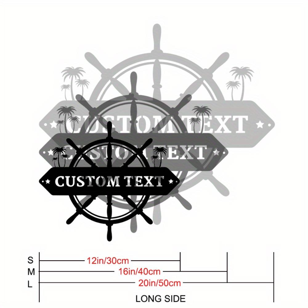 Custom Maritime Metal Wall Art Anchor Helmsman Wheel Coastal Lakeside Bar Decor S
