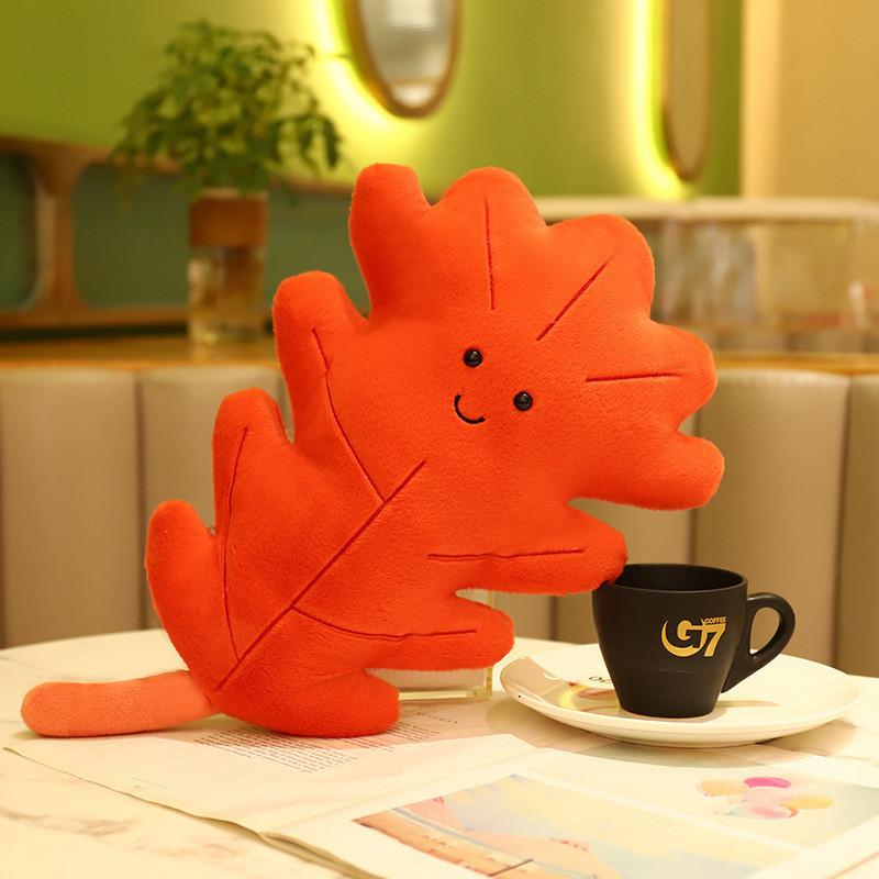 Cozy Leaf Pillow Plush Toy Decorative Cushion For Kids Room Green Plant Decor