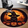 1pc Halloween Cat Office Round Area Rug, Under Office Chairs Bedroom Living Room Home Decor, Room Deco, Available In Various Sizes