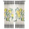 Idyllic Summer Fresh Lemon Plaid Sheer Window Curtains For Living Room Kitchen Children Bedroom Voile Hanging Curtain