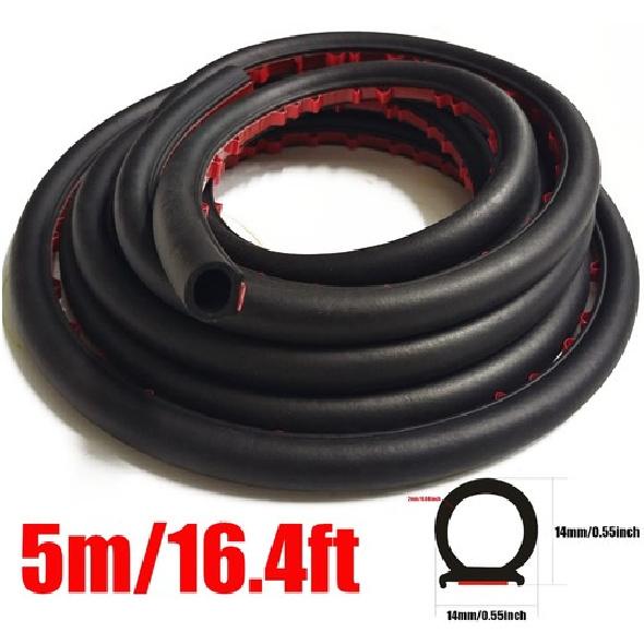 D-Shape Rubber Car Door Seal Strip Hollow Edge Guard Weatherstrip Self-Adhesive