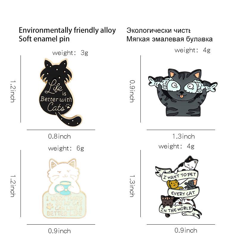 Fish in Cat's Eyes: Cute and Funny Cat Brooch Accessory