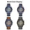 MEGIR Men's Sport Chronograph Watch, Outdoor Casual Quartz Wristwatch, 3ATM Water Resistance, Striped Canvas Band, Date Display