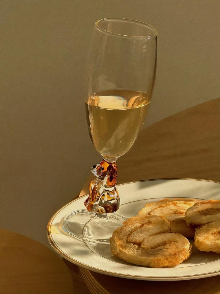 Christmas New Cute Gingerbread Man Wine Glass Ins Gift High footed Champagne Glass Festive Atmosphere