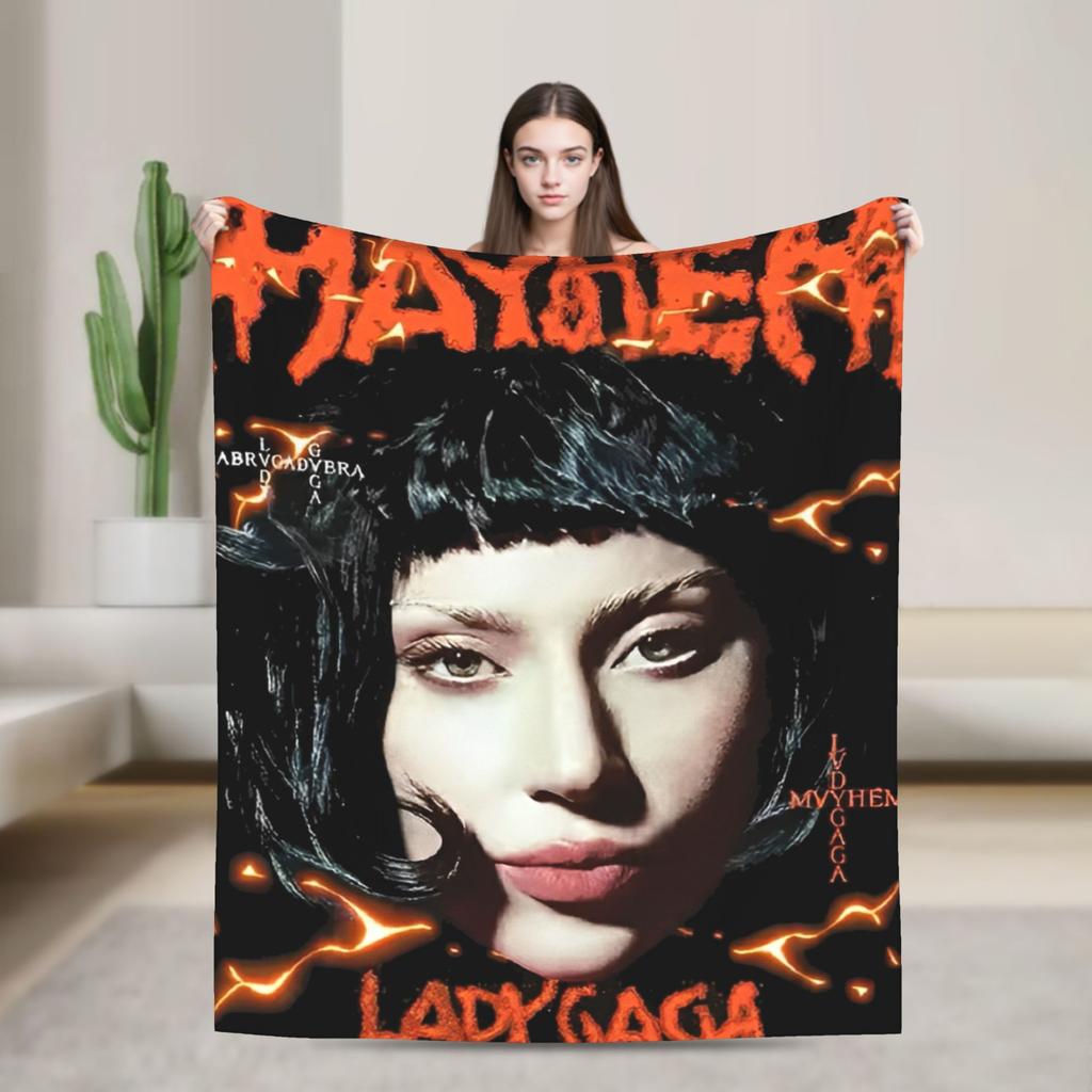 Lady Gaga Mayhem Abracadabra Knitted Blankets Fleece Lady In Red Super Warm Throw Blankets for Bed Bedspread