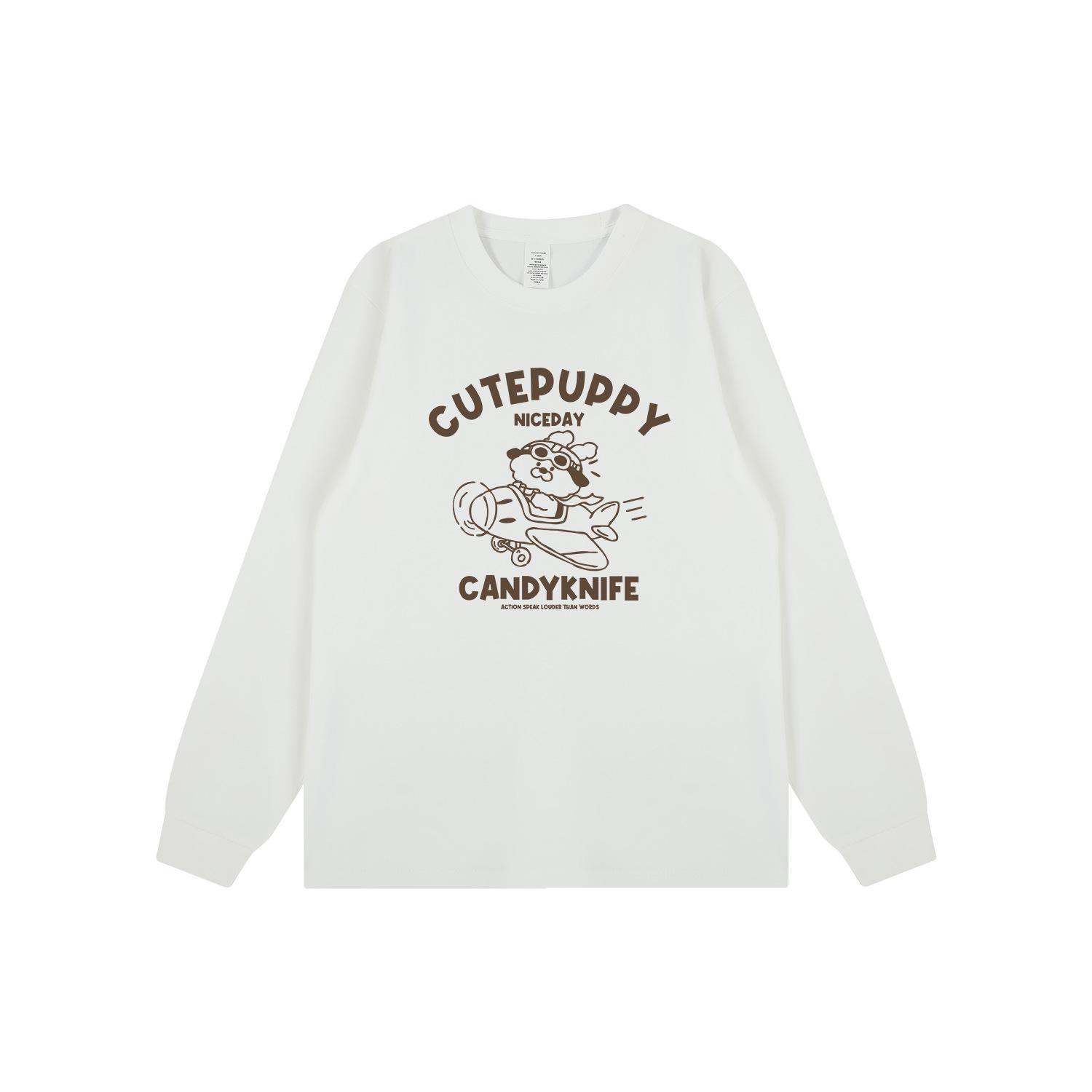 

Хлопковый свитшот с мультяшным принтом в корейском стиле: Модная унисекс футболка с длинным рукавом на осень/зиму 3XL