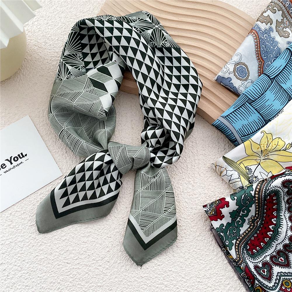 70 Silk Square Scarves for Women - Fashionable Lightweight Neck Protection for Spring, Summer, Autumn. Perfect for Matching Shirts & Ideal for Moms.
