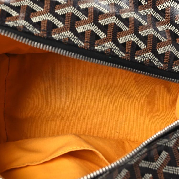 Goyard Monogrammed Zippered Canvas And Calfskin Travel Toiletry Bag Unisex Toiletry Bag Black BOEING025TY-01CL01P