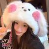 Women's Winter Fox Ears Plush Hat and Scarf Set - Thick, Warm Ear Protection for Cycling