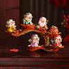 Five Blessings Wealth God Figurine: Lucky Gift for Office, Entrance, TV Cabinet, Shop Openings, or Housewarming.