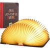 Book light Adventure Book Night Light - 3D Folding Lamp,Ideal Gift for Book Lovers,Three Different Lighting Options:White/Yellow/Breathing Gradient